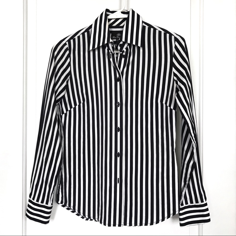 Ben Sherman black and white stripe button down - Picture 1 of 7